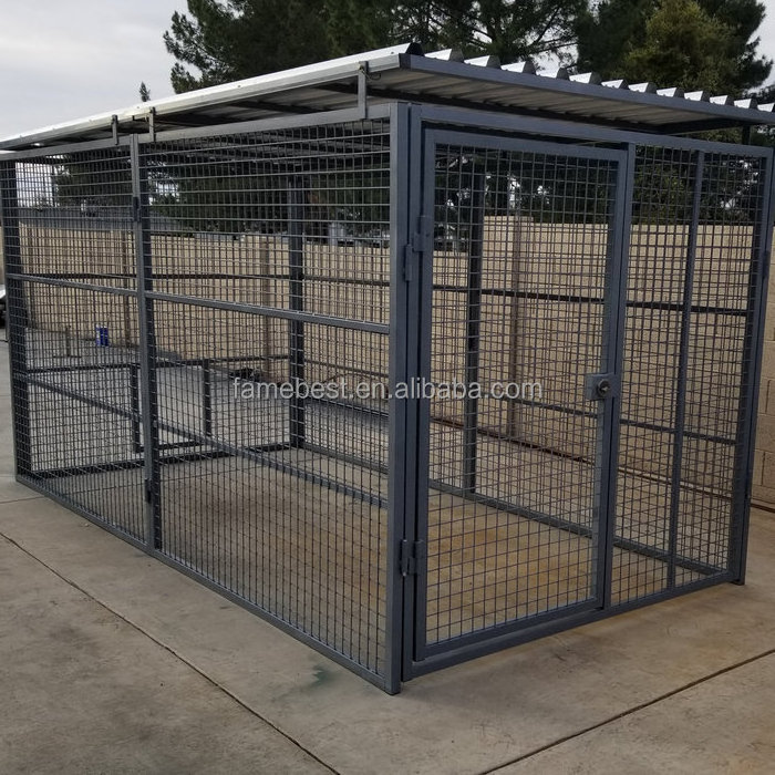 Outdoor Metal Dog Kennel with Cover Large Dog Kennel Outdoor Puppy Inside Play Pen Panels