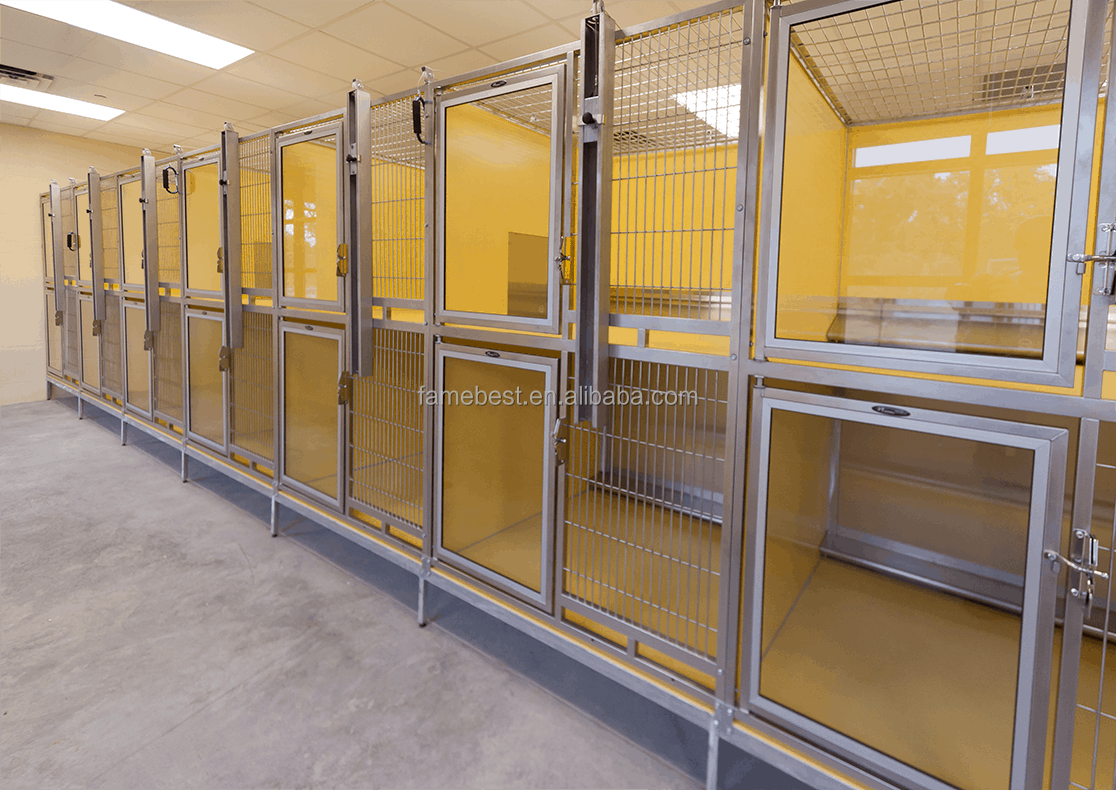 Double deck large dog kennel,Wholesale prefabricated high quality used 10ft stainless steel dog run kennel