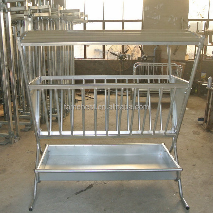 heavy duty factory supplier with roof cattle sheep galvanized tray hay feeder,Sheep Feeder with roof