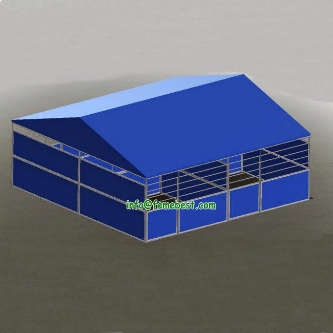 Galvanized Horse Stall Box with top cover roof