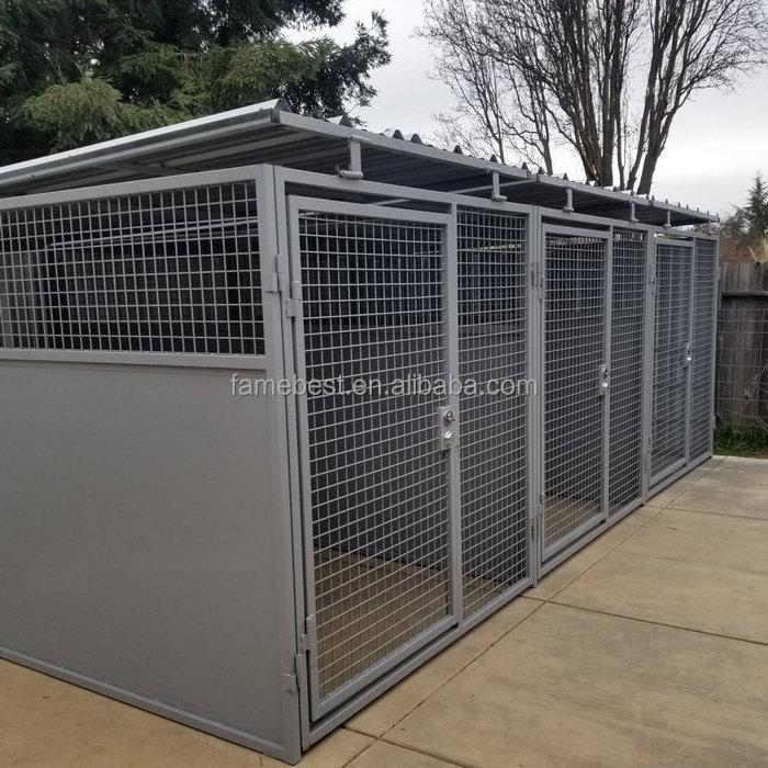 Large Dog Kennel Panels Dog Runs Pens in galvanized,Best heavy-duty option-Lucky Dog Galvanized Chain Link Kennel