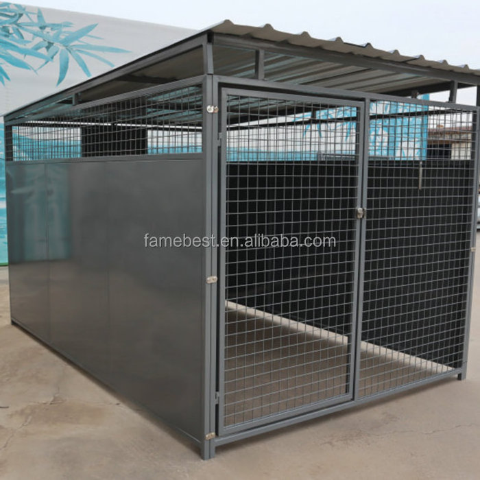 Outdoor Metal Dog Kennel with Cover Large Dog Kennel Outdoor Puppy Inside Play Pen Panels