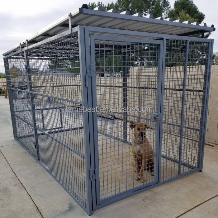 Large Dog Kennel Panels Dog Runs Pens in galvanized,Best heavy-duty option-Lucky Dog Galvanized Chain Link Kennel