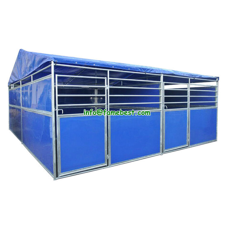 Galvanized Horse Stall Box with top cover roof