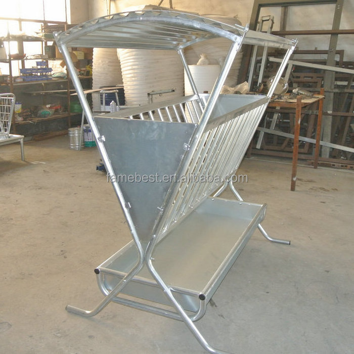 heavy duty factory supplier with roof cattle sheep galvanized tray hay feeder,Sheep Feeder with roof