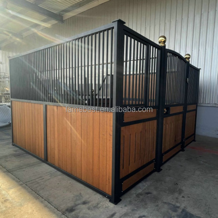 Strong Strength European Style Hot Dipped Galvanized Horse Stall With Feeder