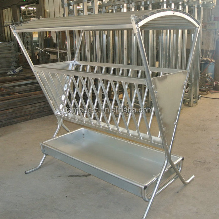 heavy duty factory supplier with roof cattle sheep galvanized tray hay feeder,Sheep Feeder with roof