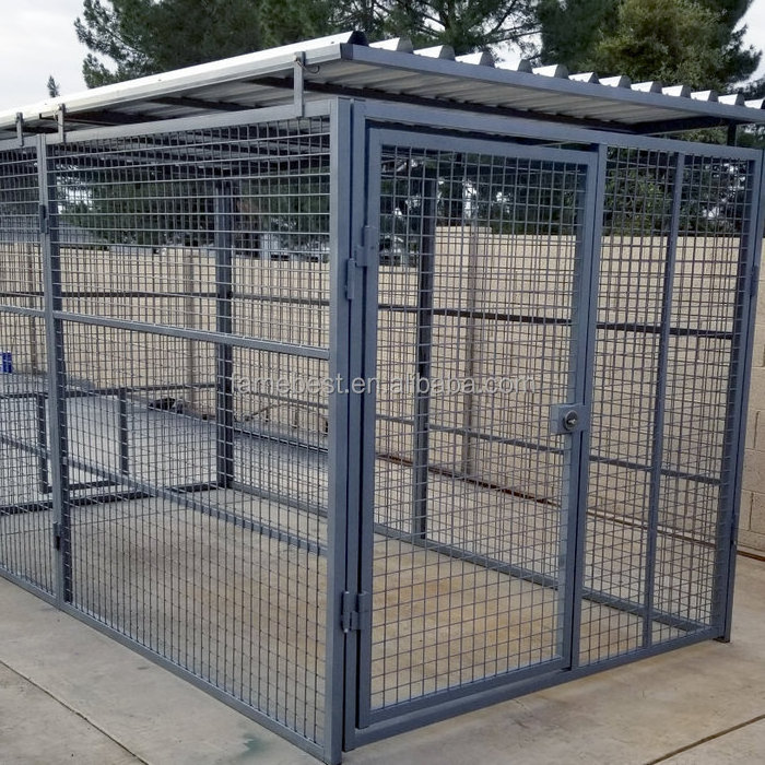 Outdoor Metal Dog Kennel with Cover Large Dog Kennel Outdoor Puppy Inside Play Pen Panels