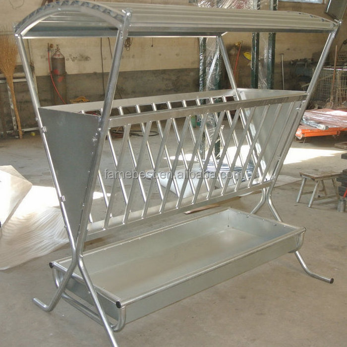 heavy duty factory supplier with roof cattle sheep galvanized tray hay feeder,Sheep Feeder with roof