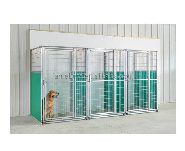 100% Stainless Steel Dog kennels Metal Welded  Inside-Outside Dog house large Animal Suites