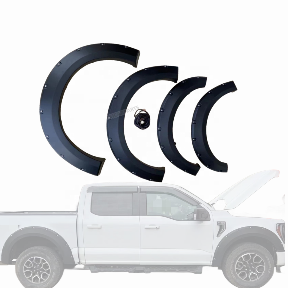 Matte Black Bolt Model Plastic Wheel Fender Guards Fender Arches for F150 2021 2022 up