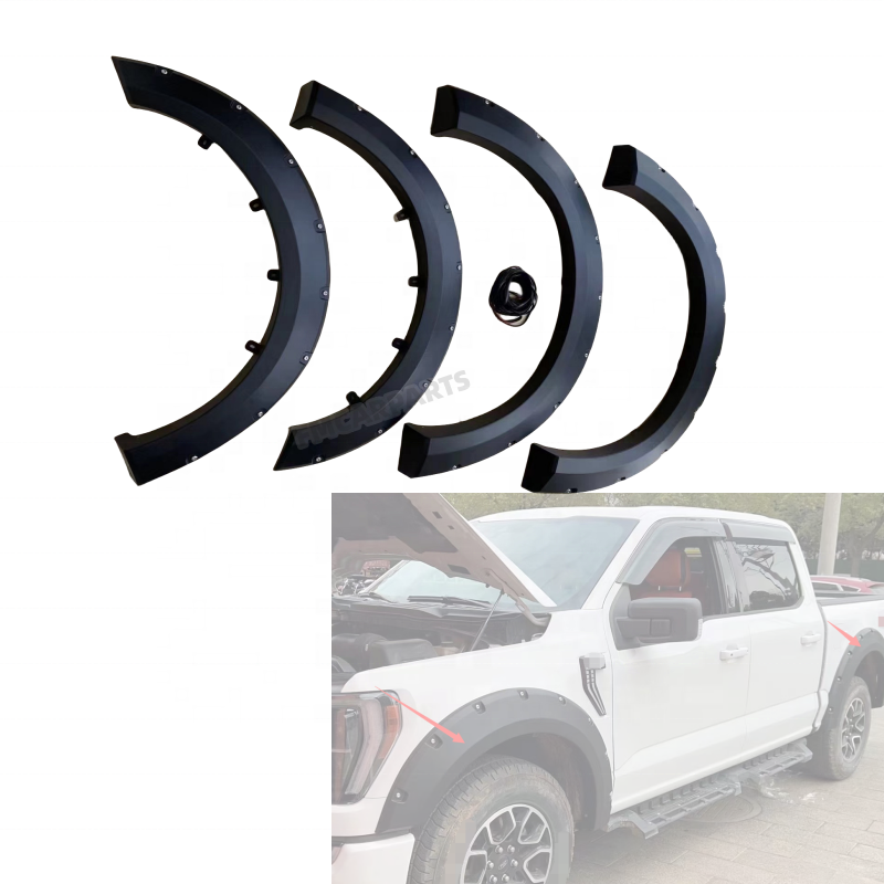 Matte Black Bolt Model Plastic Wheel Fender Guards Fender Arches for F150 2021 2022 up