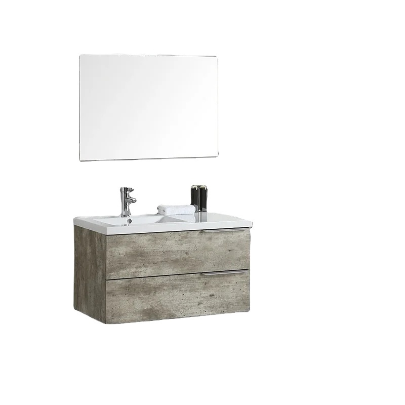 factory direct cheap Classic Wall Hang eco-friendly MDF PVC Melamine Bathroom Vanity Cabinet with led smart mirror available