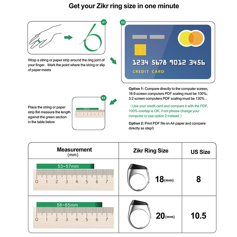 Iqibla Zikr Lite Smart Tasbih Tally Digital Counter for Muslims Tasbeeh Zikr Ring 5 Prayer Time Vibration Reminder Waterproof