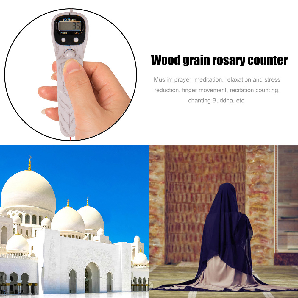 LCD Digital Electronic Rosary Beads Tally Counter Tassel Finger Game Toy Portable Handheld Tassel for Meditation Muslim Prayer