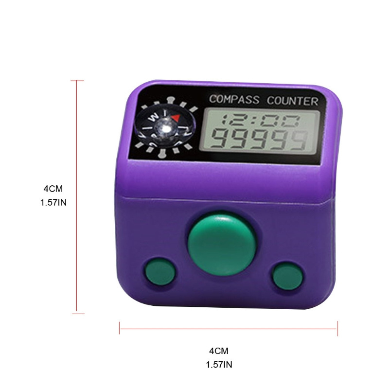 Finger Tally Counter with Compass Digital Electronic Tasbeeh Counters Lap Track Handheld Clicker Re-settable Counter