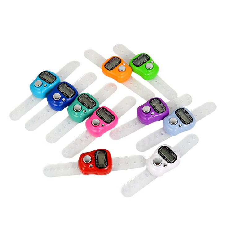 Mini Digit LCD Digital Golf Finger Hand Ring Stitch Marker Row Tally Electronic Counter Clicker For Sewing Knitting Weave Tool