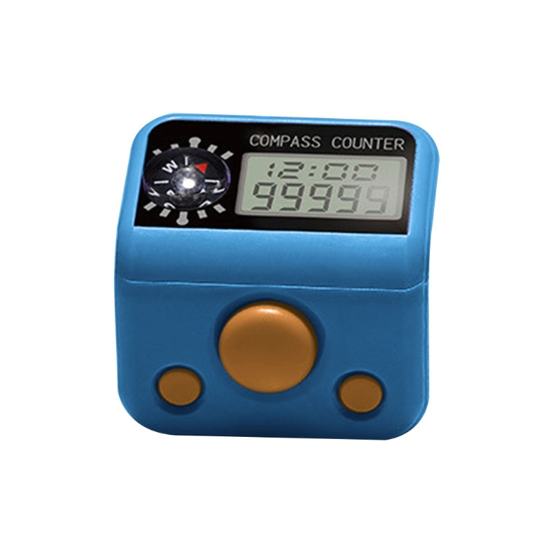 Finger Tally Counter with Compass Digital Electronic Tasbeeh Counters Lap Track Handheld Clicker Re-settable Counter