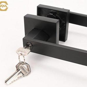 Matte Black Finish Heavy Duty Interior Door Lever Lock Handles With Key Bedroom Knob Room Door Handle