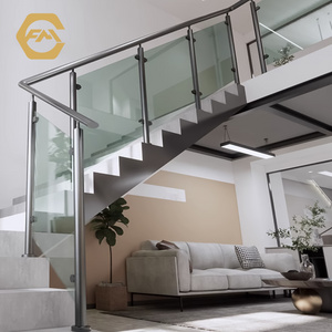 Glass Stair Balcony Garden Handrail Fence Stainless Steel Pillars Stairs Handrail Glass Railing Column Balustrades Handrails