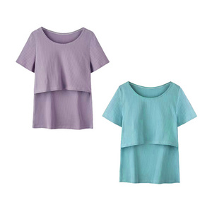 Famicheer Organic Sustainable Maternity Nursing Feeding Clothes Breastfeeding Blouse Tops