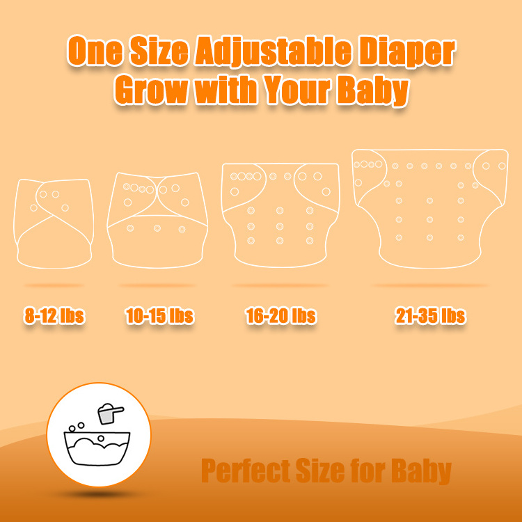 Famicheer pocket bamboo charcoal cloth diaper washable reusable baby cloth diapers one size with insert