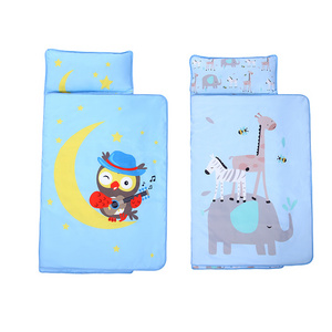 Famicheer Wholesale Toddler Cotton Nap Mat Microfiber Cotton Kids Nap Mat With Pillow and Blanket