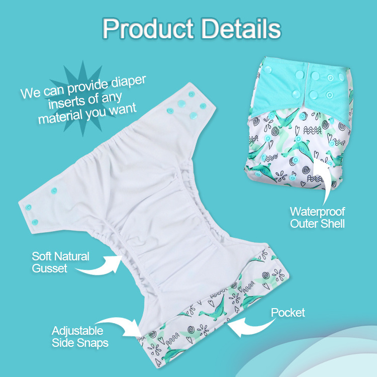 Famicheer New Baby Cloth Diapers Inserts Ecological Washable Reusable Nappies Diaper in Bale Peru Cotton Polyester Fashionable