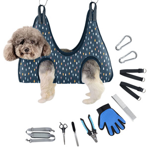 Wholesale custom soft harness helper cat dog pet grooming hammock set dog nail trimmer harness