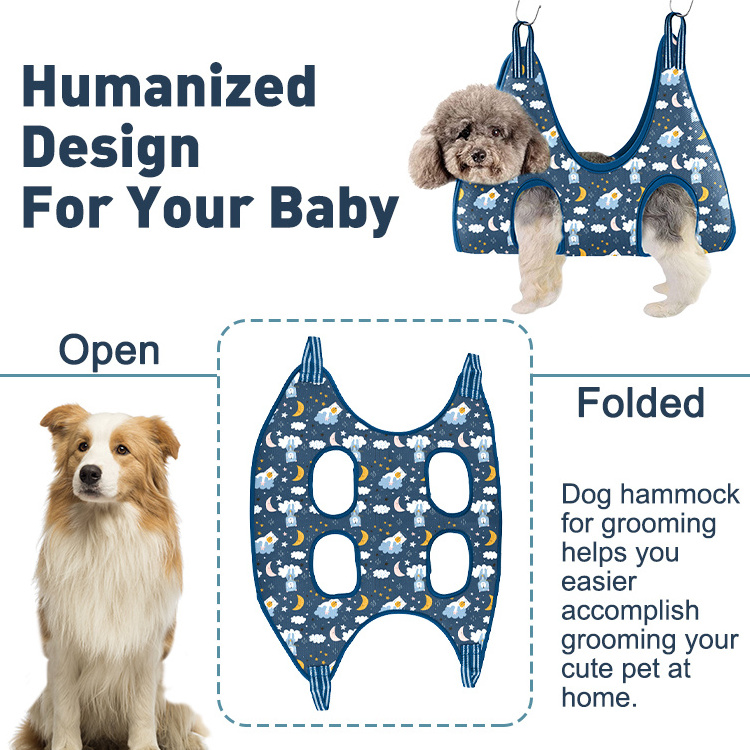 Famicheer polyester pet cat dog grooming hammock pet grooming harness for large cats dogs