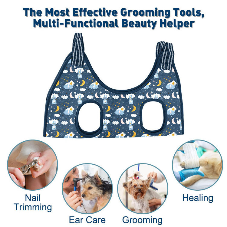 Famicheer BSCI dog nail trimming hanging harness hook ear eye care pet grooming hammock for grooming table