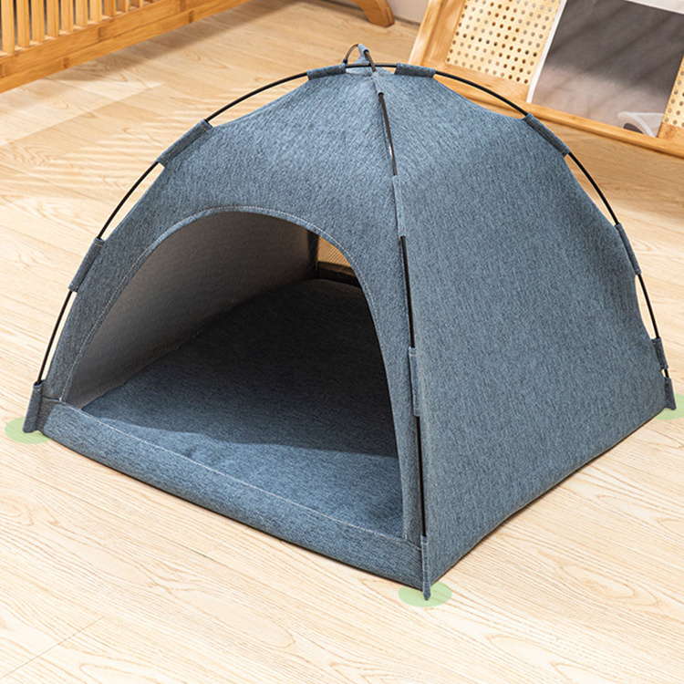 Famicheer BSCI Cat Nest Bed House Folding Warm Pet Dog Bed Camping Mesh Tent for Pets Opp Bag Print Sustainable Provide