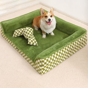 Washable Dog Colorful Soft Warm Pet Bed Wholesale Oem Available Custom Logo Foldable Luxury Sofa Large  Cat Bed Pet Dog Bed