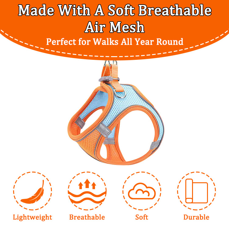 Famicheer BSCI Breathable Pet Apparel No Pull Vest Simple Dog Harness Soft Padded Low Moq dog Vest Harness