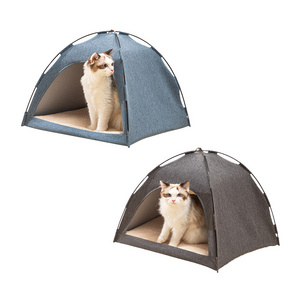 Famicheer BSCI Cat Nest Bed House Folding Warm Pet Dog Bed Camping Mesh Tent for Pets Opp Bag Print Sustainable Provide