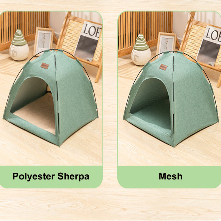 Famicheer BSCI Cat Nest Bed House Folding Warm Pet Dog Bed Camping Mesh Tent for Pets Opp Bag Print Sustainable Provide