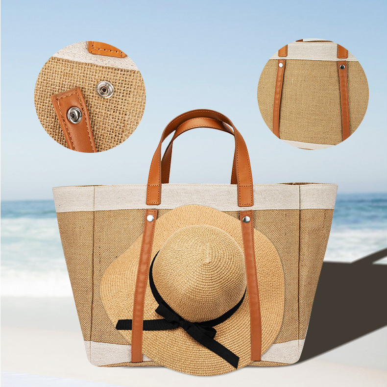 Summer Linen Beach Hand Bag Wholesale Fasion Women Beach Bag Tote