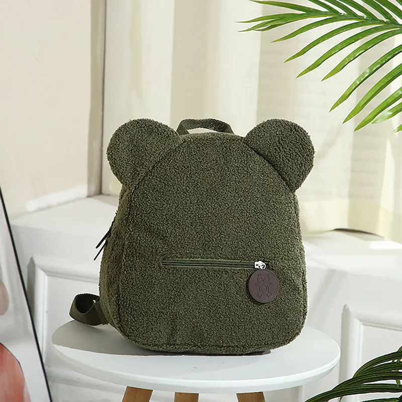 New Large Capacity Backpack Bear Ears Pattern Polyester Kids School Backpack Bag