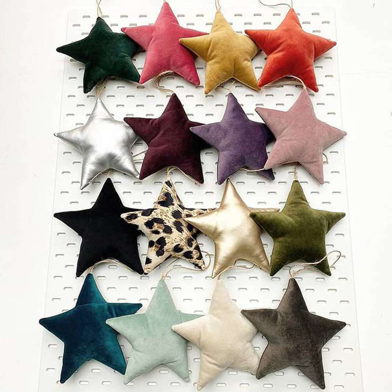 Wholesale Hanging Velvet Star Decoration Sublimation Tree Christmas Ornaments Velvet Star