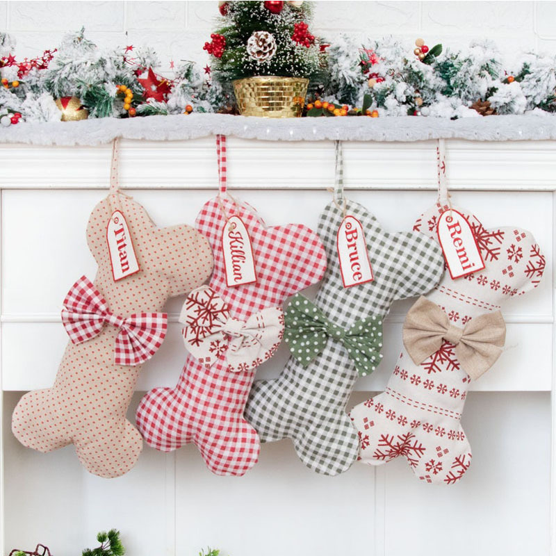 Wholesale Custom Christmas Stocking Holder Pet Cotton Christmas Stocking 2023