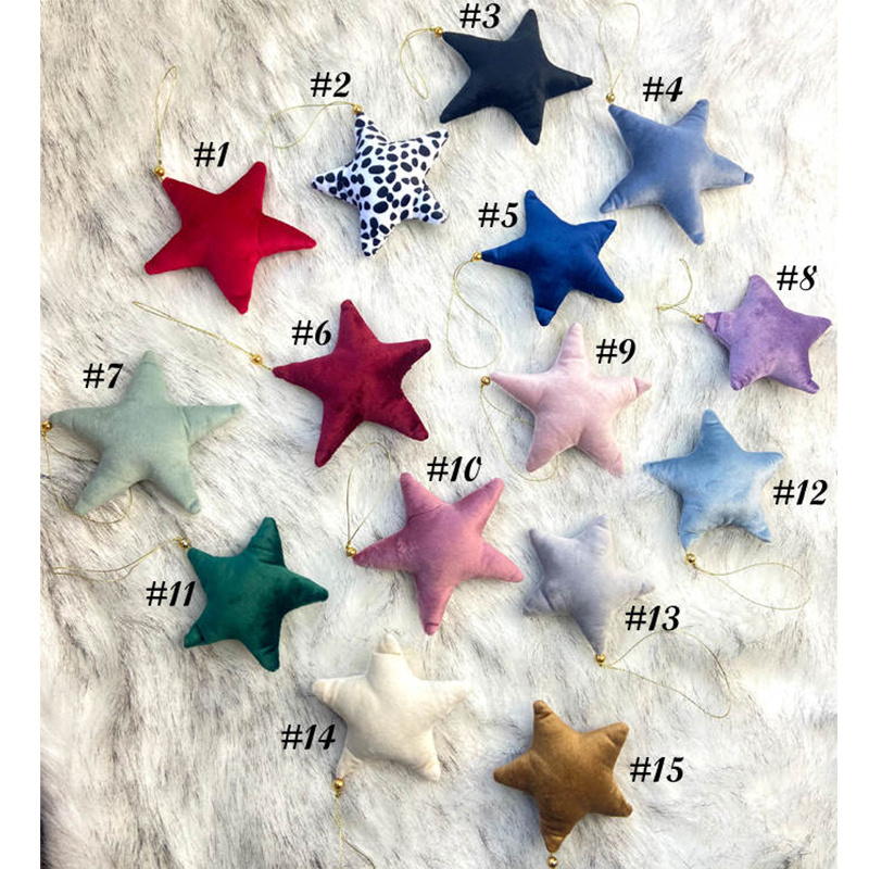 Wholesale Hanging Velvet Star Decoration Sublimation Tree Christmas Ornaments Velvet Star