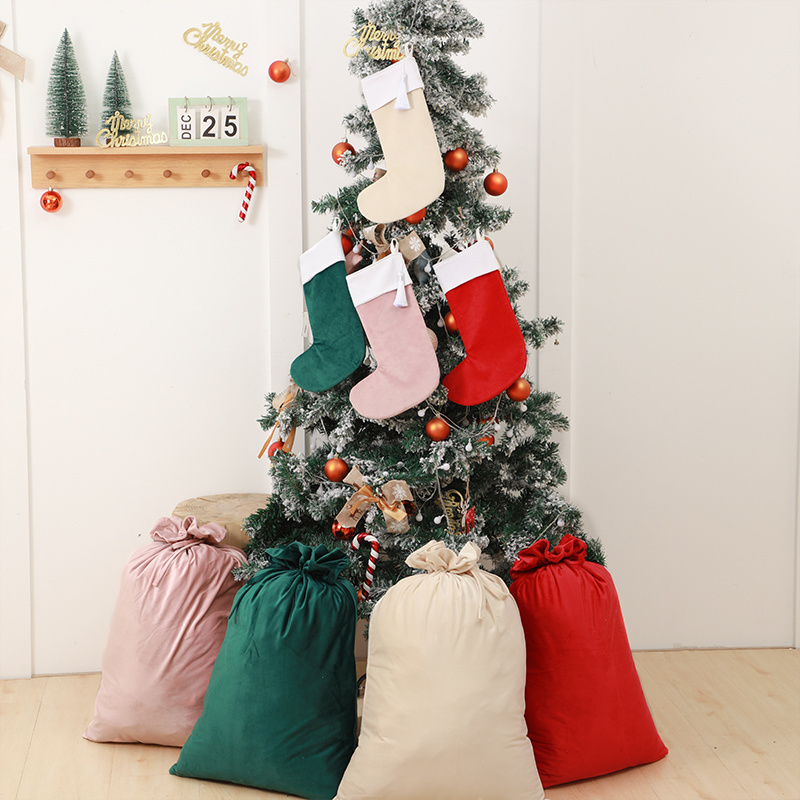 Velvet Christmas Stockings Blank Tassel Decoration Tree Ornaments Sublimation Christmas Stockings