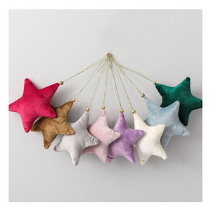 Wholesale Monogram Christmas Tree Ornaments Hanging Velvet Star Christmas Decoration