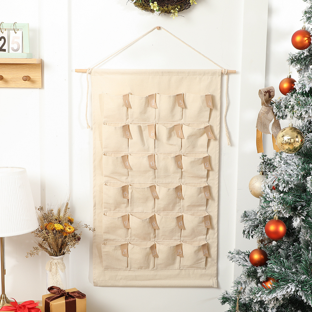 RTS Personalized Hanging Organiser Countdown Canvas Polyester Blank Sublimation Christmas Advent Calendar