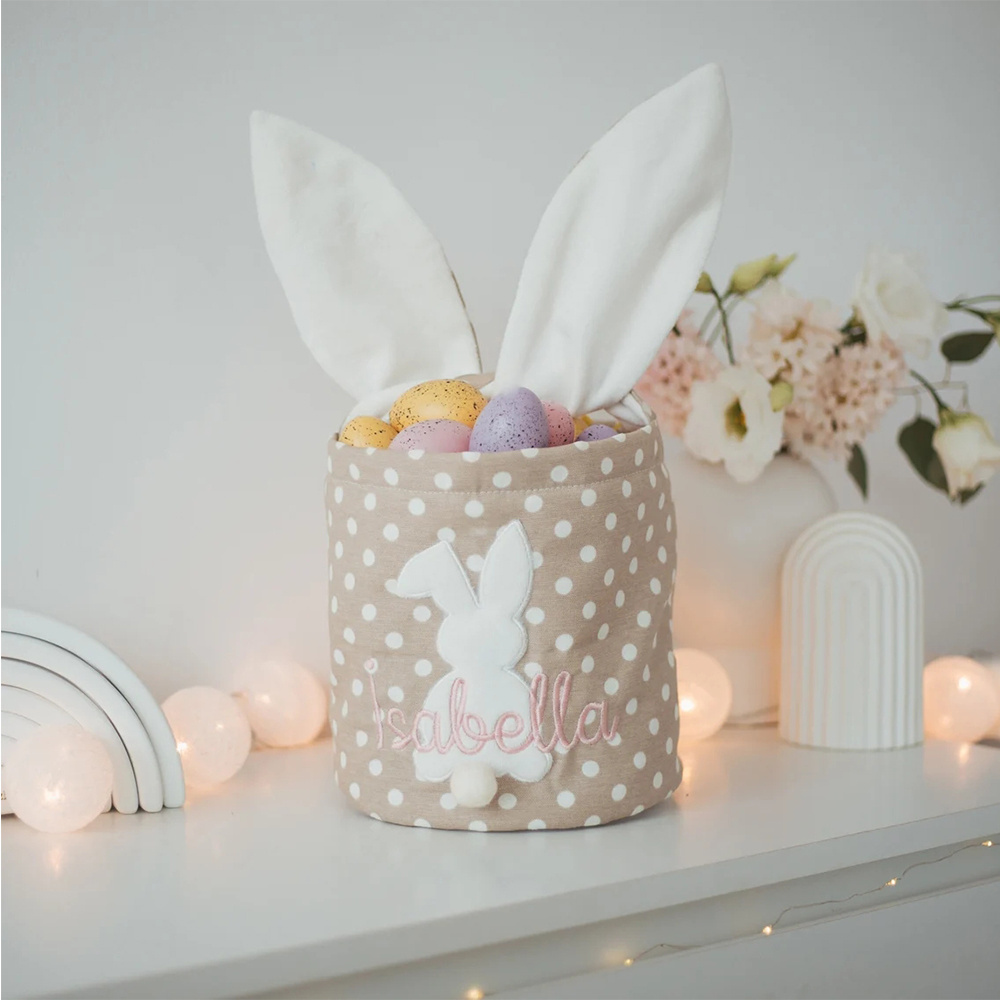 Wholesale Easter Baskets Polka dot For Kids Gifts Bucket Sublimation Plaid Easter Baskets