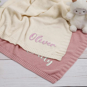 Wholesale Newborn Photo Prop Gift Soft Breathable Cotton Knit Baby Stroller Blanket