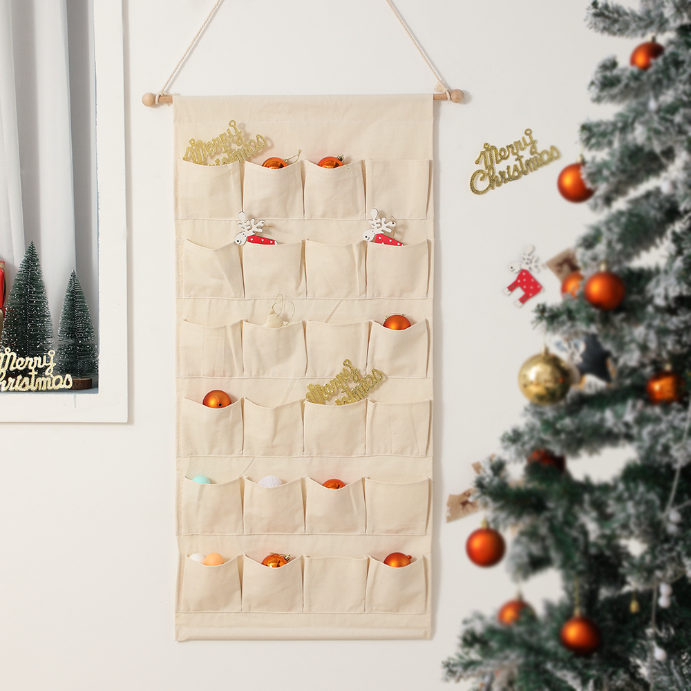 RTS Personalized Hanging Organiser Countdown Canvas Polyester Blank Sublimation Christmas Advent Calendar