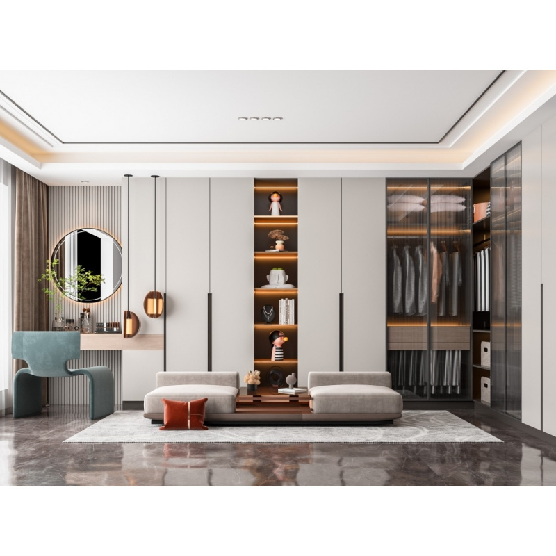 Custom Luxury Hotel Wardrobe With French Style White Wood Closet Bedroom European Wardrobe Cabinet