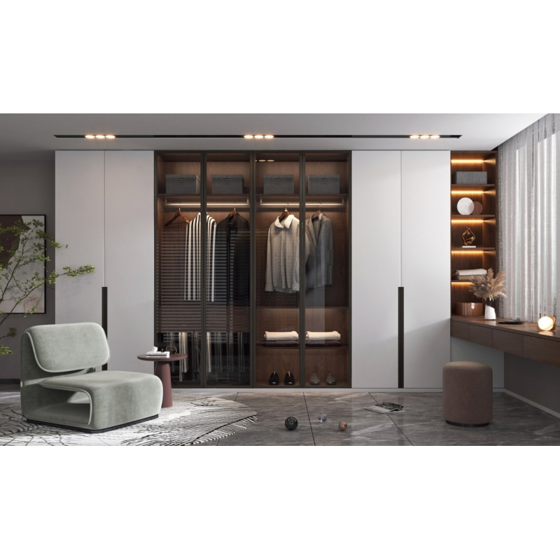 Factory Price Modern Bedroom Fitted Wardrobes Sliding Door Wardrobe Cupboards for Bedroom Rattan Wardrobe