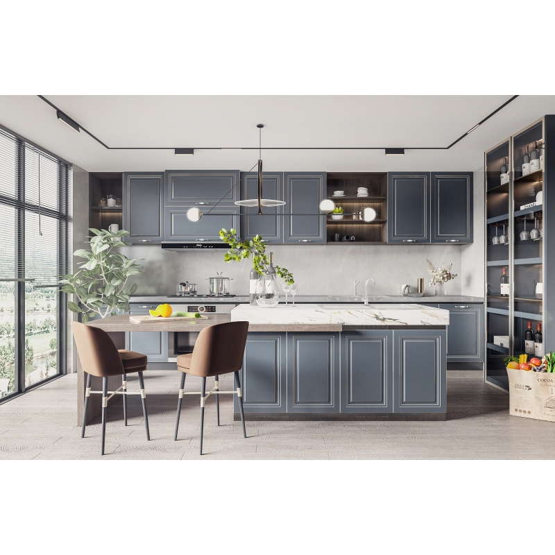 Factory Price American Style Kitchen Cabinet Set Shaker Door Custom Classic Solid Wood Kitchen Cabinet Designs For Prefab Houses